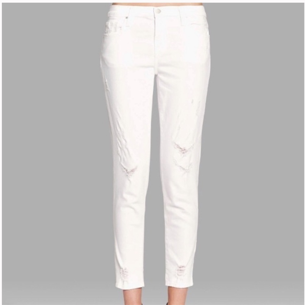 J Brand Sadey Slim Straight White Jeans